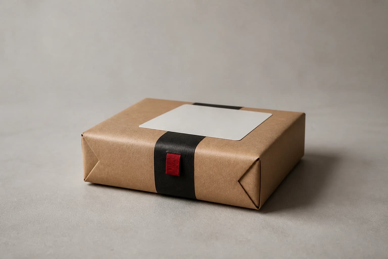 Premium kraft ecommerce parcel with a blank shipping label